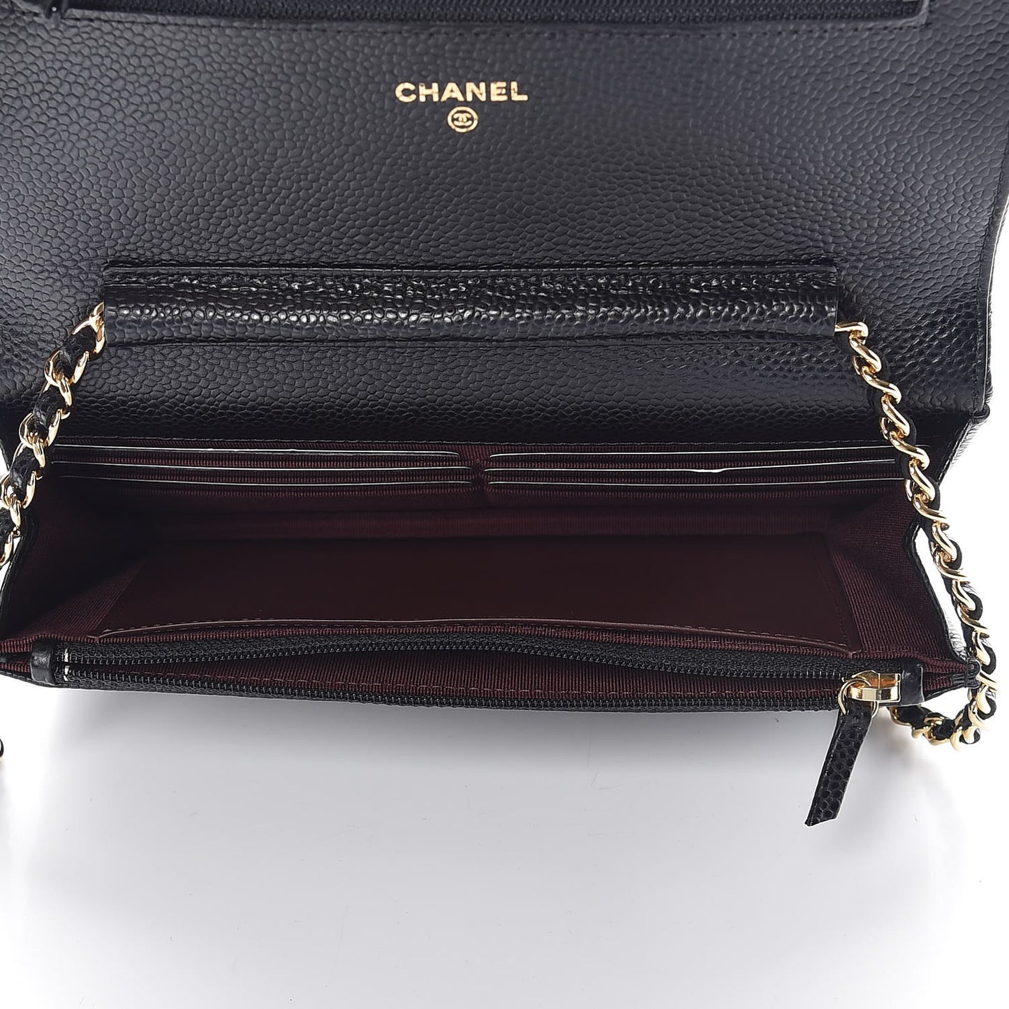 Caviar Quilted Wallet On Chain WOC Black