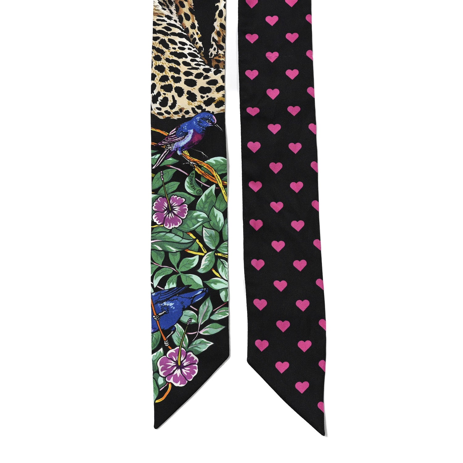 Hermes Silk Jungle Love Love Twilly Black Vert Rose Vif 2 of 5