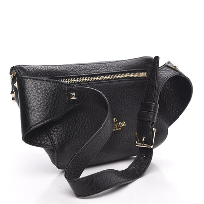 Valentino Garavani Grainy Calfskin Rockstud Belt Bag Black 3 of 8