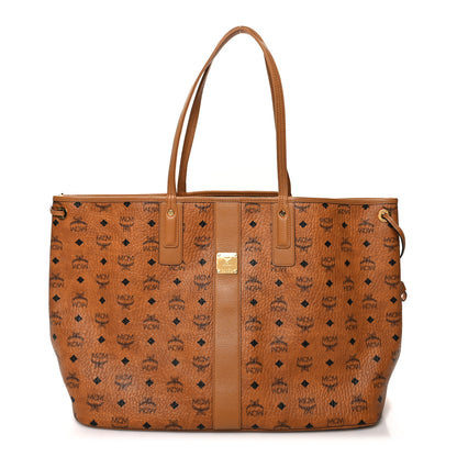 MCM Visetos Large Liz Reversible Shopper Tote Cognac 1 of 15