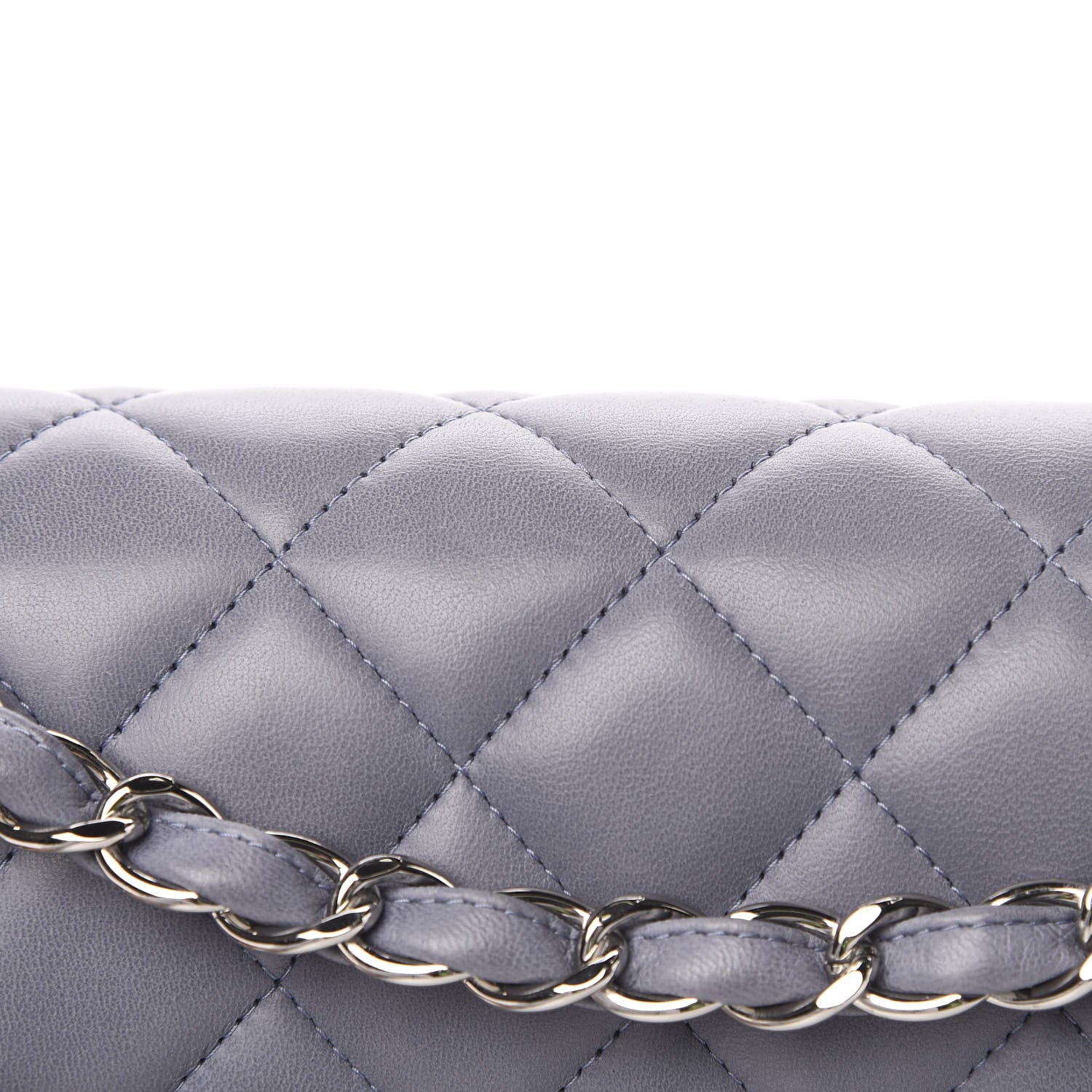 Chanel Lambskin Quilted Maxi Double Flap Light Blue 14 of 15