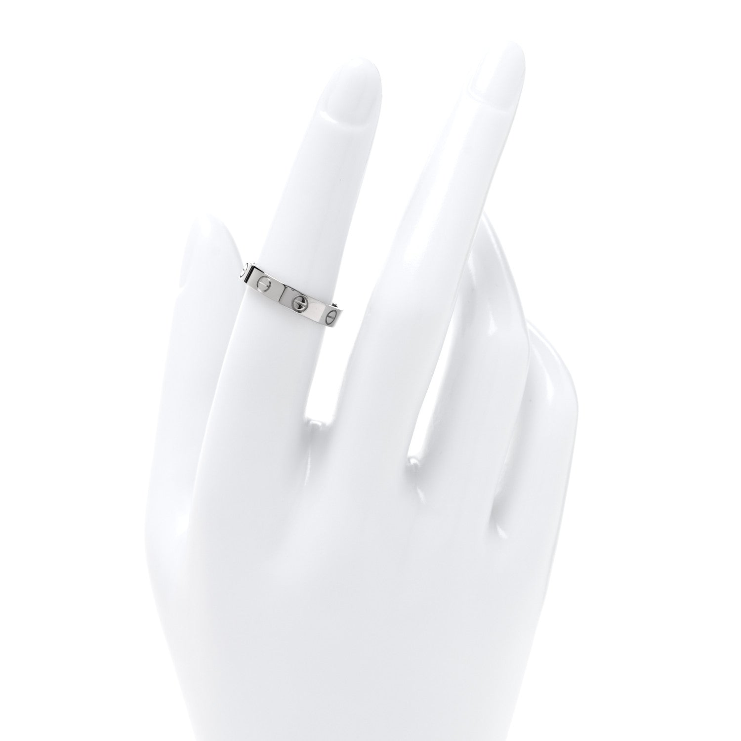 Cartier 18K White Gold 3.5mm LOVE Wedding Band Ring 52 6 2 of 5