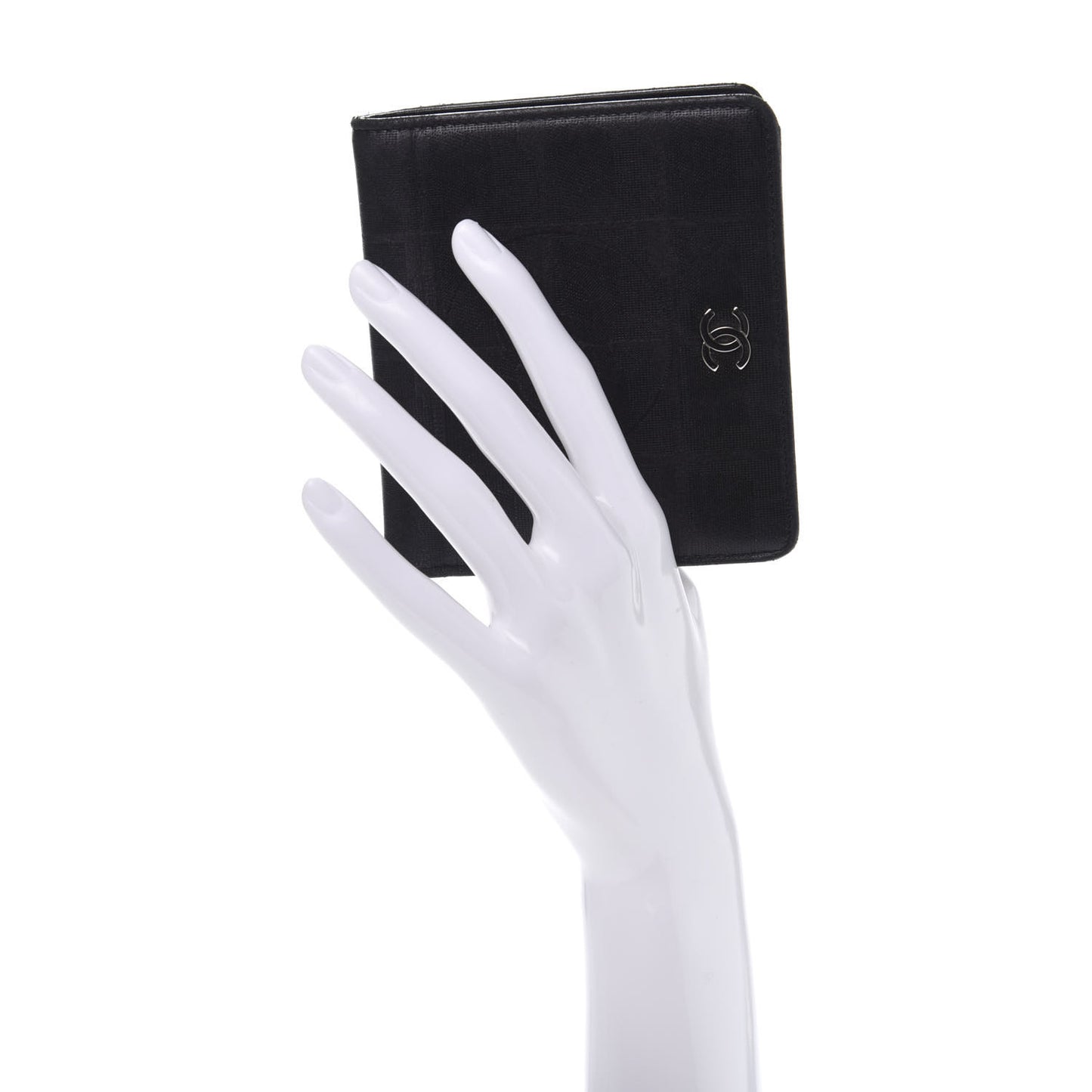 Embossed Lambskin Travel Bi-Fold Wallet Black