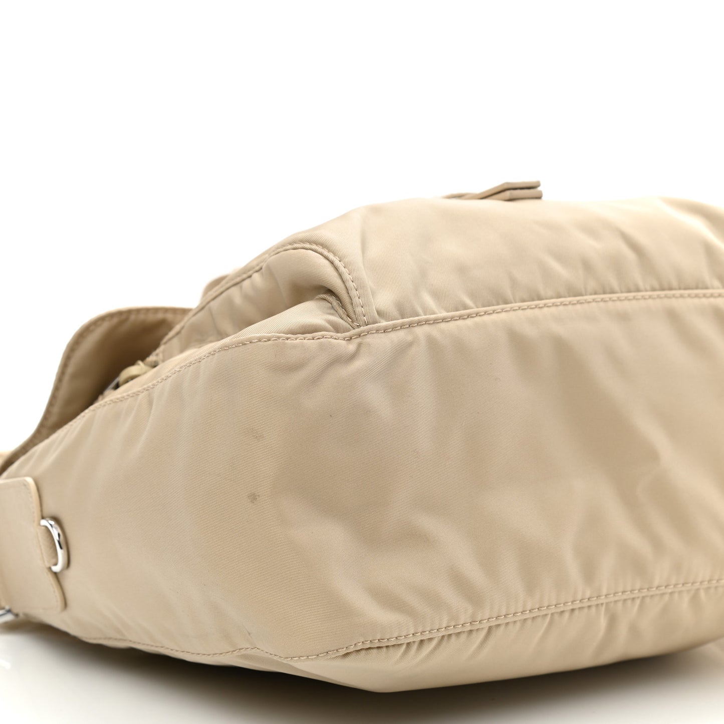 Re-Nylon Vela Saffiano Pocket Single Buckle Messenger Shoulder Bag Deserto