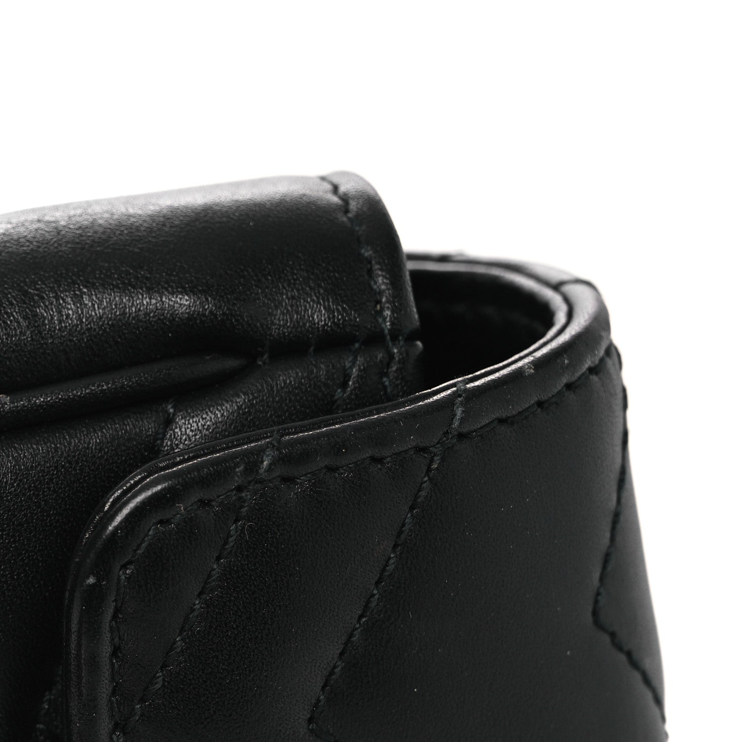 Gucci Calfskin Matelasse Super Mini GG Marmont Shoulder Bag Black 12 of 14