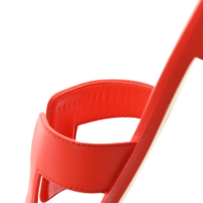 Hermes Box Calfskin Oran Sandals 39 Rouge Jaipur 8 of 9