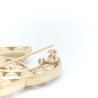 Chanel Pearl Crystal CC Brooch Gold Pearly White 3 of 5