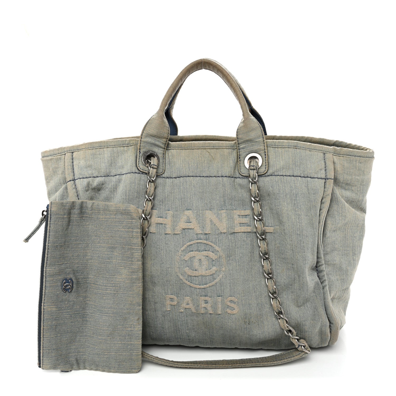 Chanel Denim Medium Deauville Tote Light Blue 1894275 – FASHIONPHILE