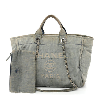 Chanel Denim Medium Deauville Tote Light Blue 3 of 12