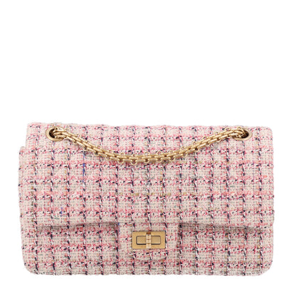 Chanel Tweed Quilted 2.55 Reissue 225 Flap Ecru Pink Multicolor 1 of 10