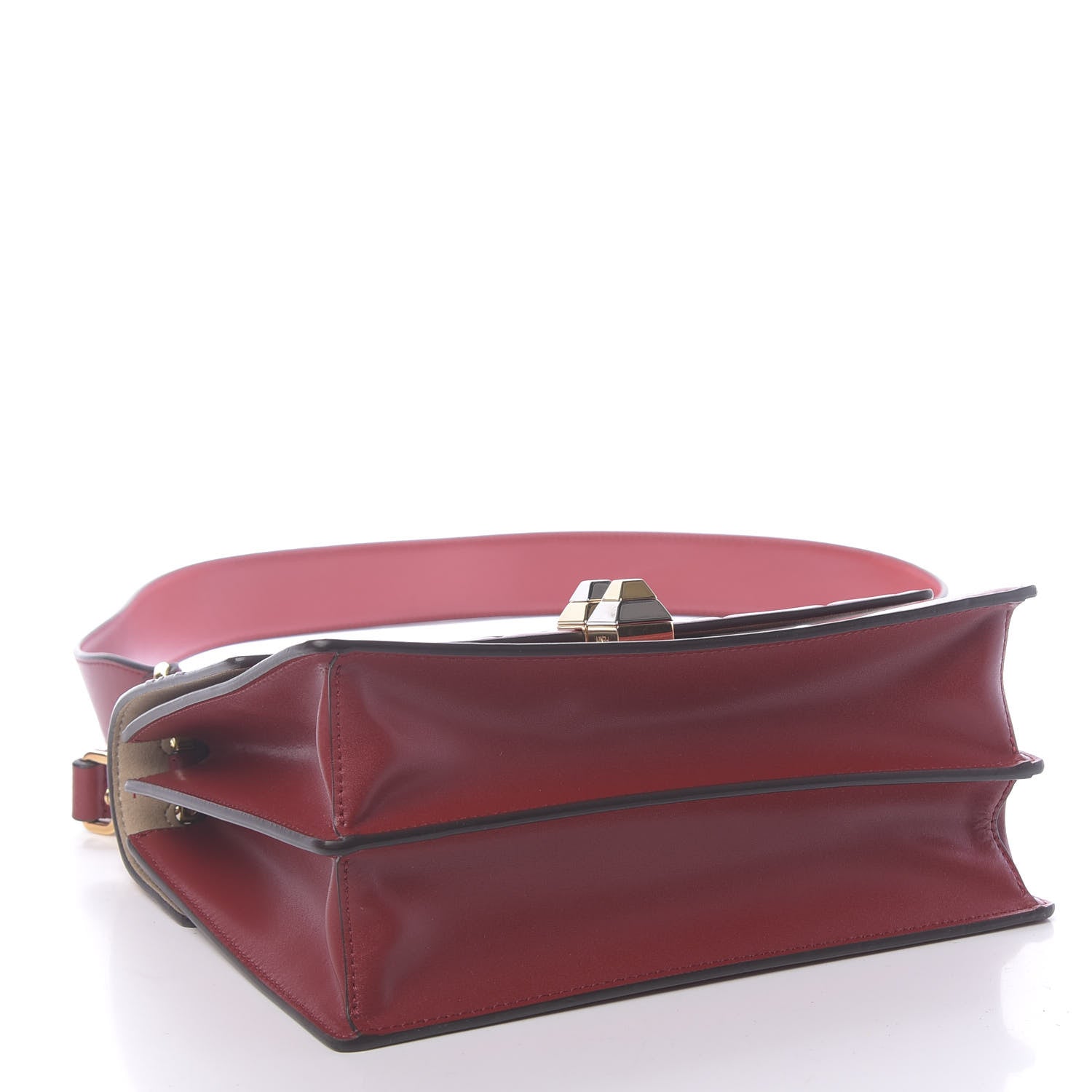 Fendi Vitello Liberty FF 1974 Embossed Kan I Shoulder Bag Fragola 4 of 10