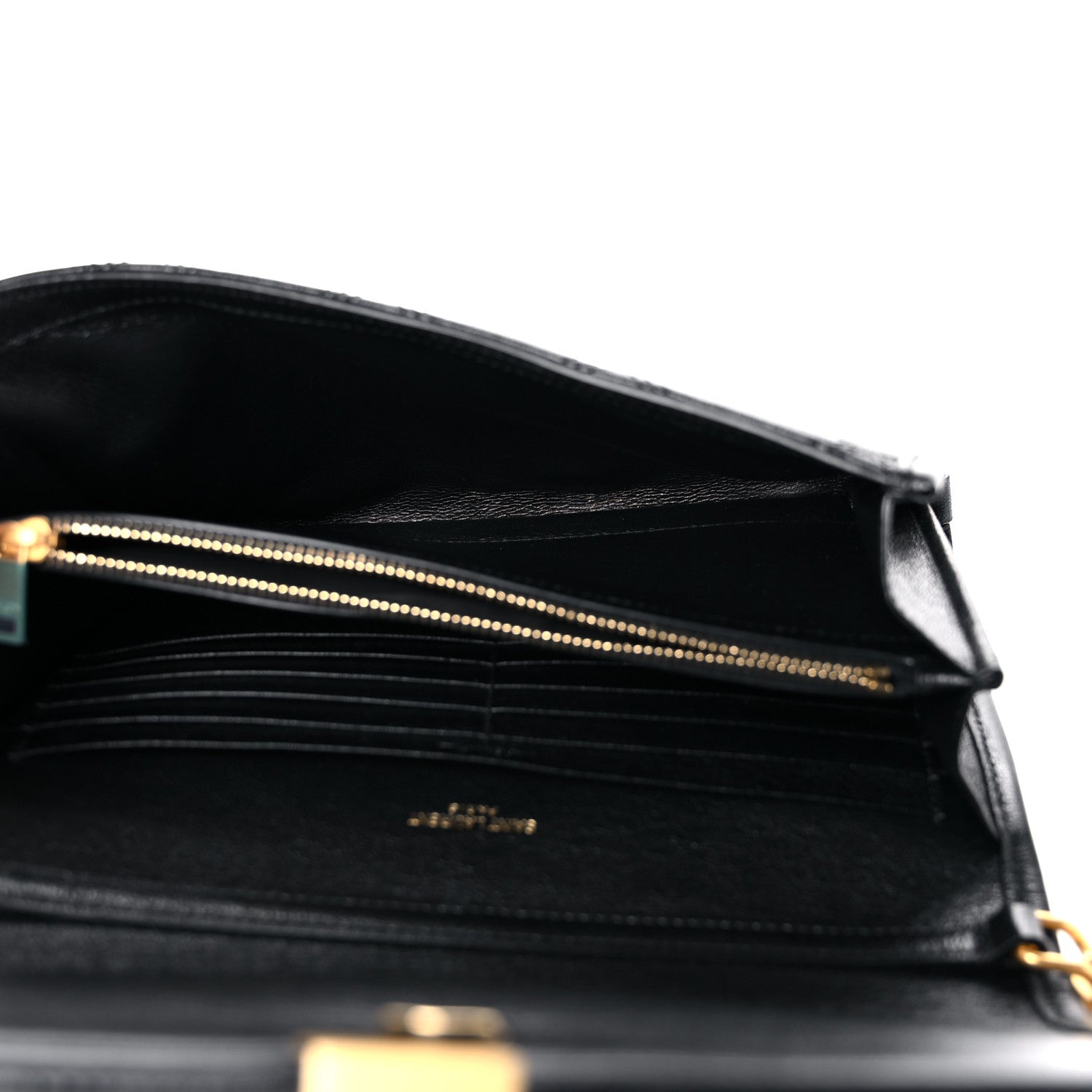 Saint Laurent Lambskin Diamond Quilted Becky Chain Wallet Black 5 of 9