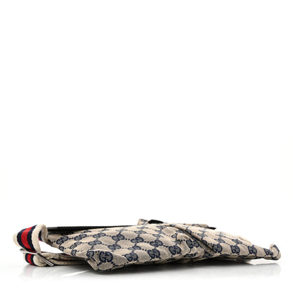 Gucci GG Monogram Web Double Pocket Belt Bag Navy 4 of 14