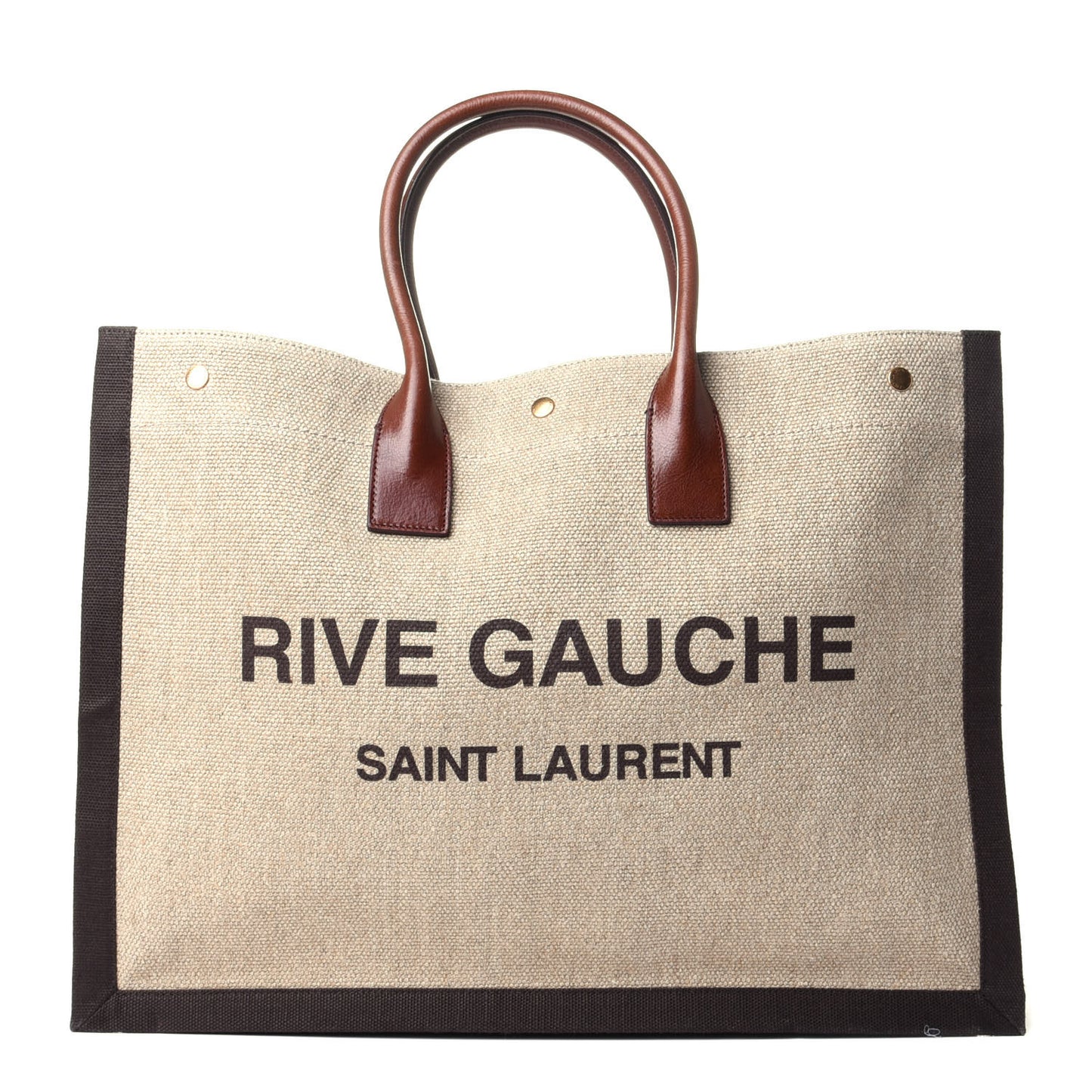 Linen Calfskin Rive Gauche Tote Natural
