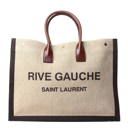 Saint Laurent Linen Calfskin Rive Gauche Tote Natural 1 of 9