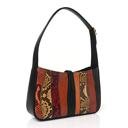 Saint Laurent Snakeskin Patchwork Le 5 A 7 Hobo Brown 3 of 10