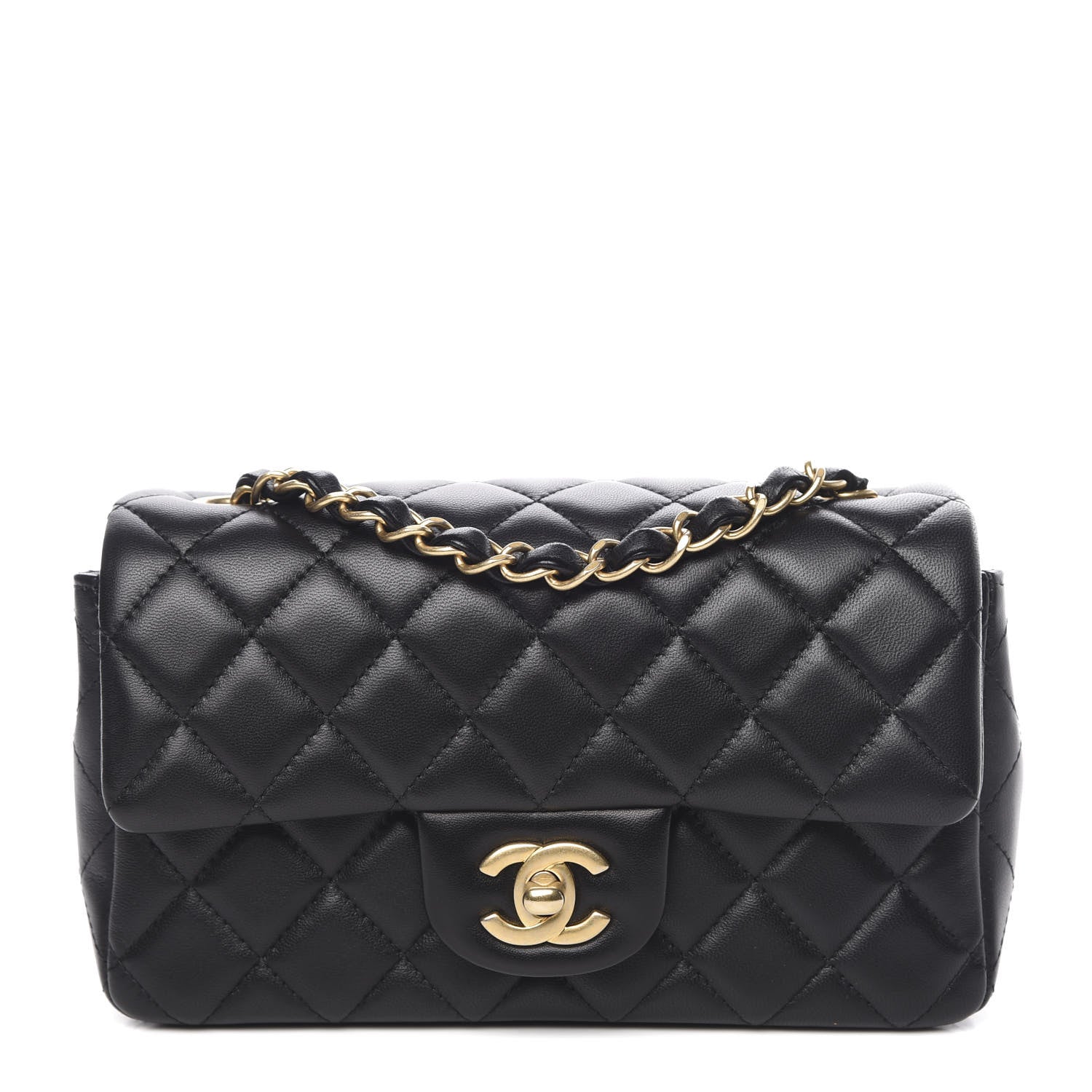 Chanel Lambskin Quilted Mini Rectangular Flap Black 1 of 12