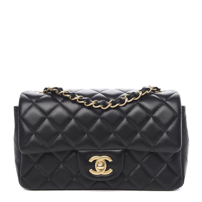 Chanel Lambskin Quilted Mini Rectangular Flap Black 1 of 12