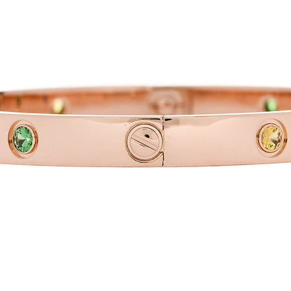 Cartier 18K Pink Gold Sapphire Garnet Amethyst LOVE Bracelet 18 5 of 9