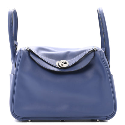 Hermes Swift Epsom Lindy 26 Tressage De Cuir Bleu Brighton Capucine Bleu Saphir 1 of 12