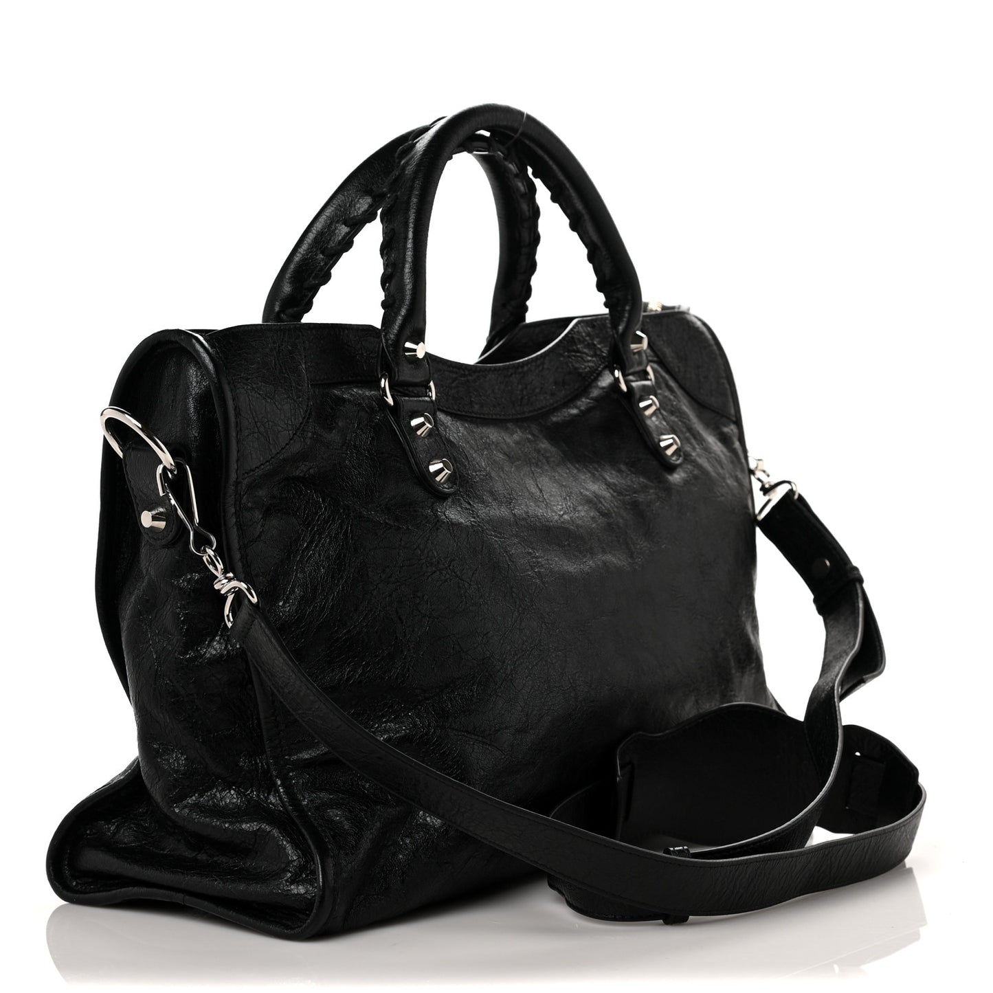 Agneau Classic Silver Hardware City Black