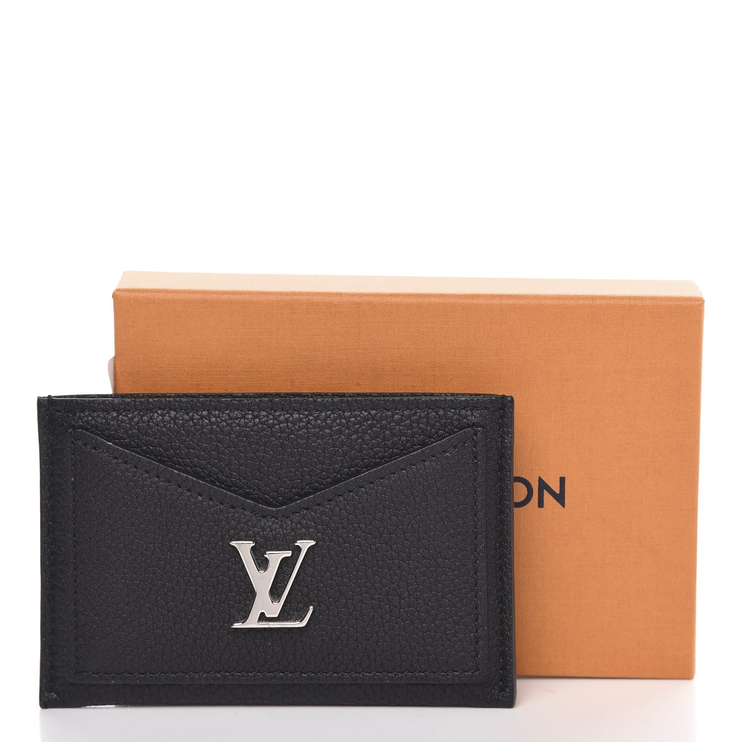 Louis Vuitton Calfskin Lockme Card Holder Black 7 of 7