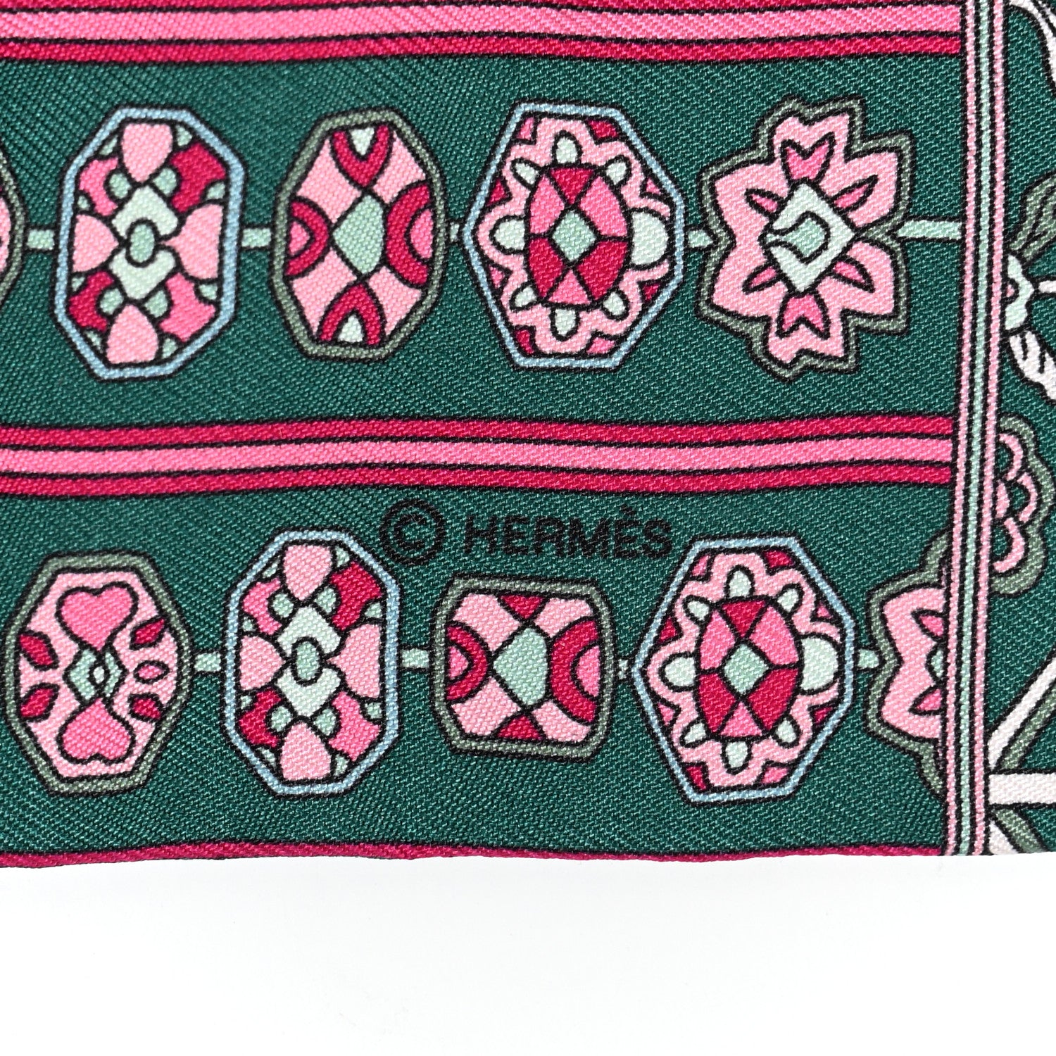 Hermes Silk Tapis Persans Twilly Lagon Vert Rose 3 of 7
