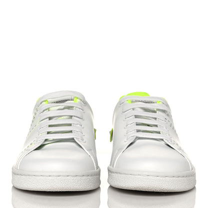 Valentino Garavani Calfskin Womens Backnet Sneakers 38.5 White Fluo Green 2 of 8