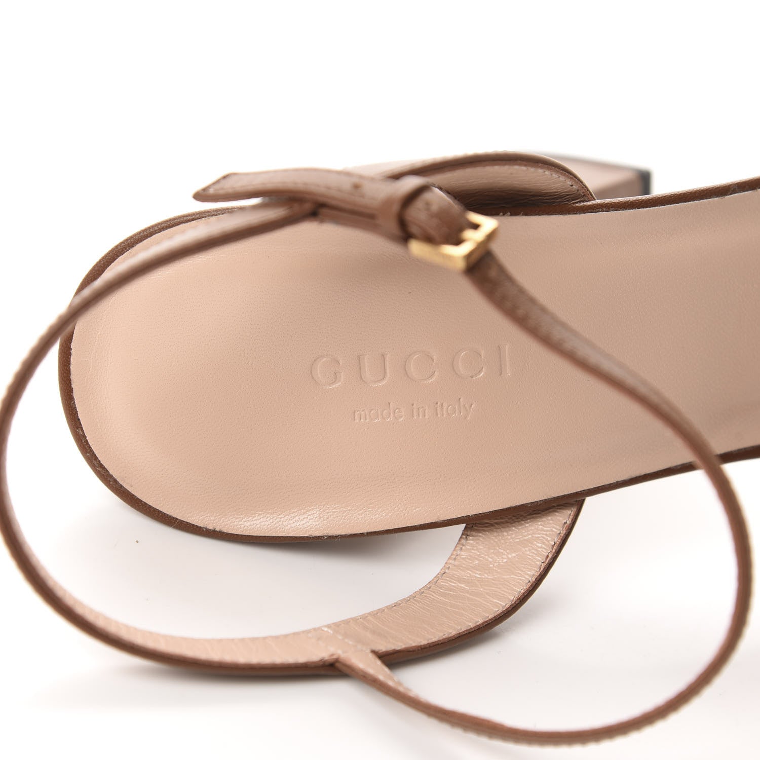 Gucci Lifford Calfskin GG Marmont Ankle Wrap 105mm Sandals 39 Cognac 8 of 9