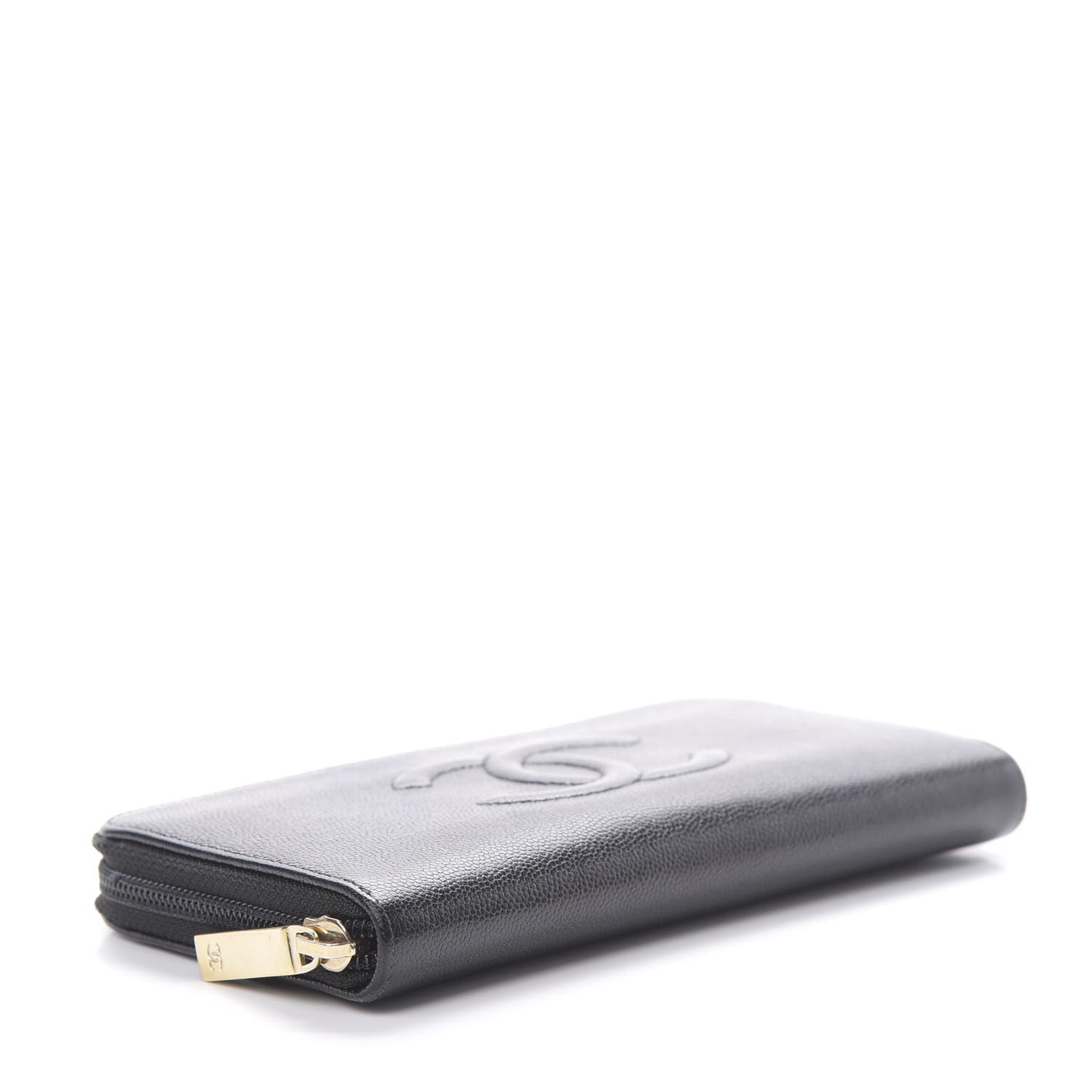 Caviar Large Timeless CC Zip Around Wallet Black