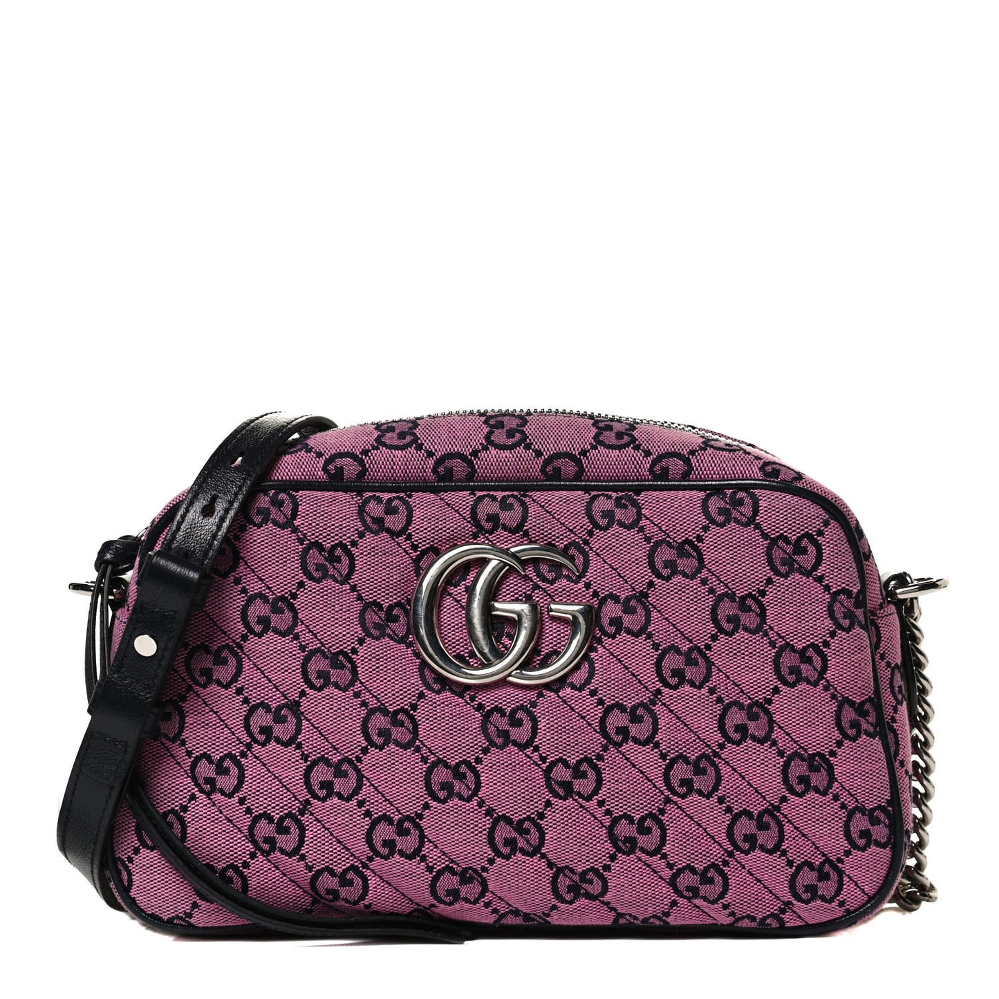 Monogram Multicolor Matelasse Diagonal Small GG Marmont Chain Shoulder Bag Pink Blue