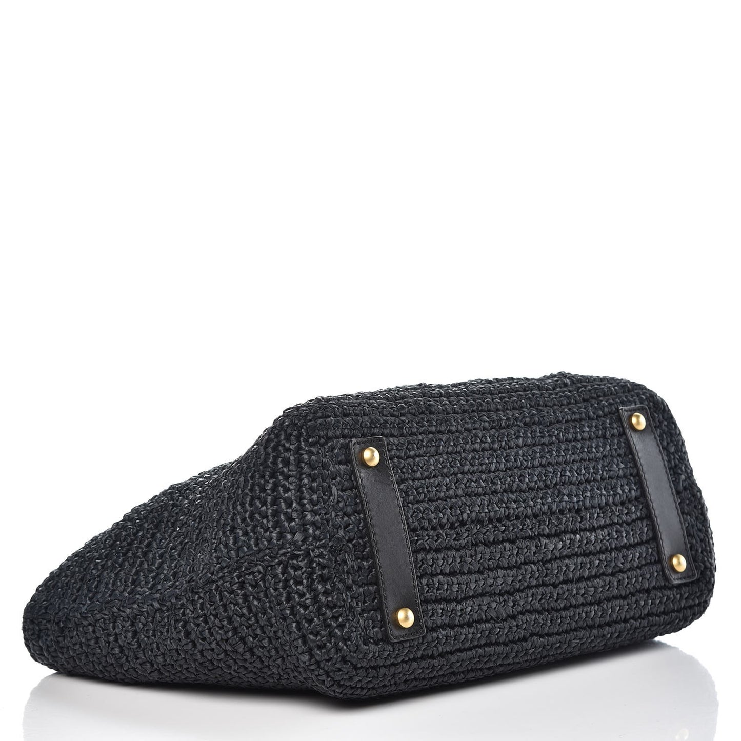 Straw Raffia Tote Black