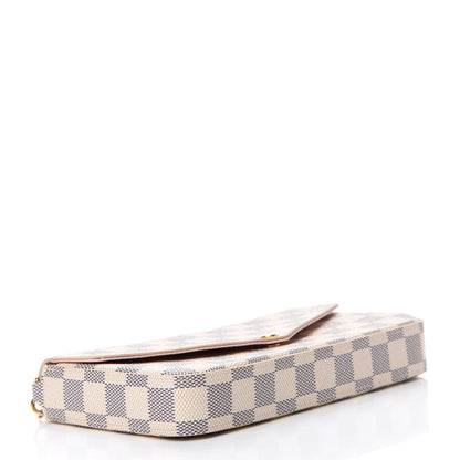 Louis Vuitton Damier Azur Pochette Felicie Chain Wallet Rose Ballerine 4 of 13