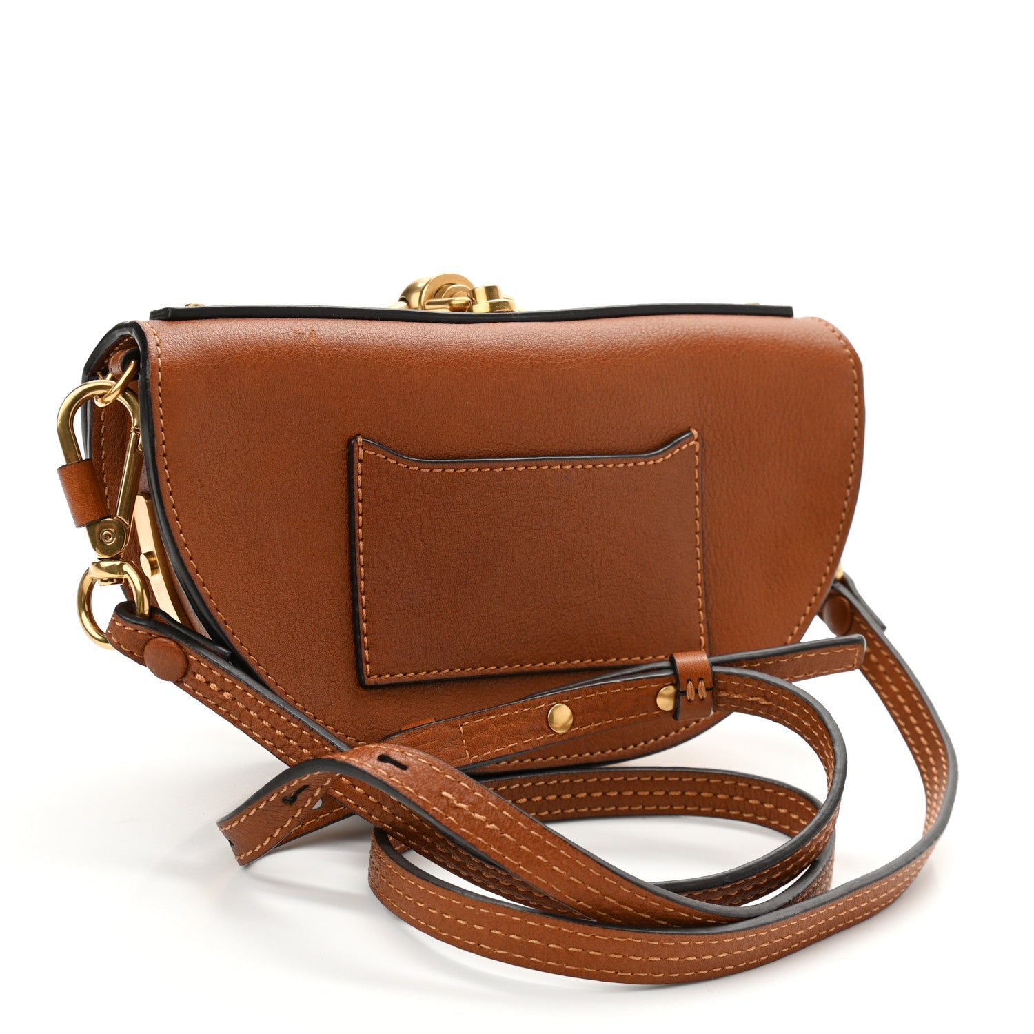 Chloe Calfskin Small Nile Bracelet Minaudiere Bag Caramel 3 of 13