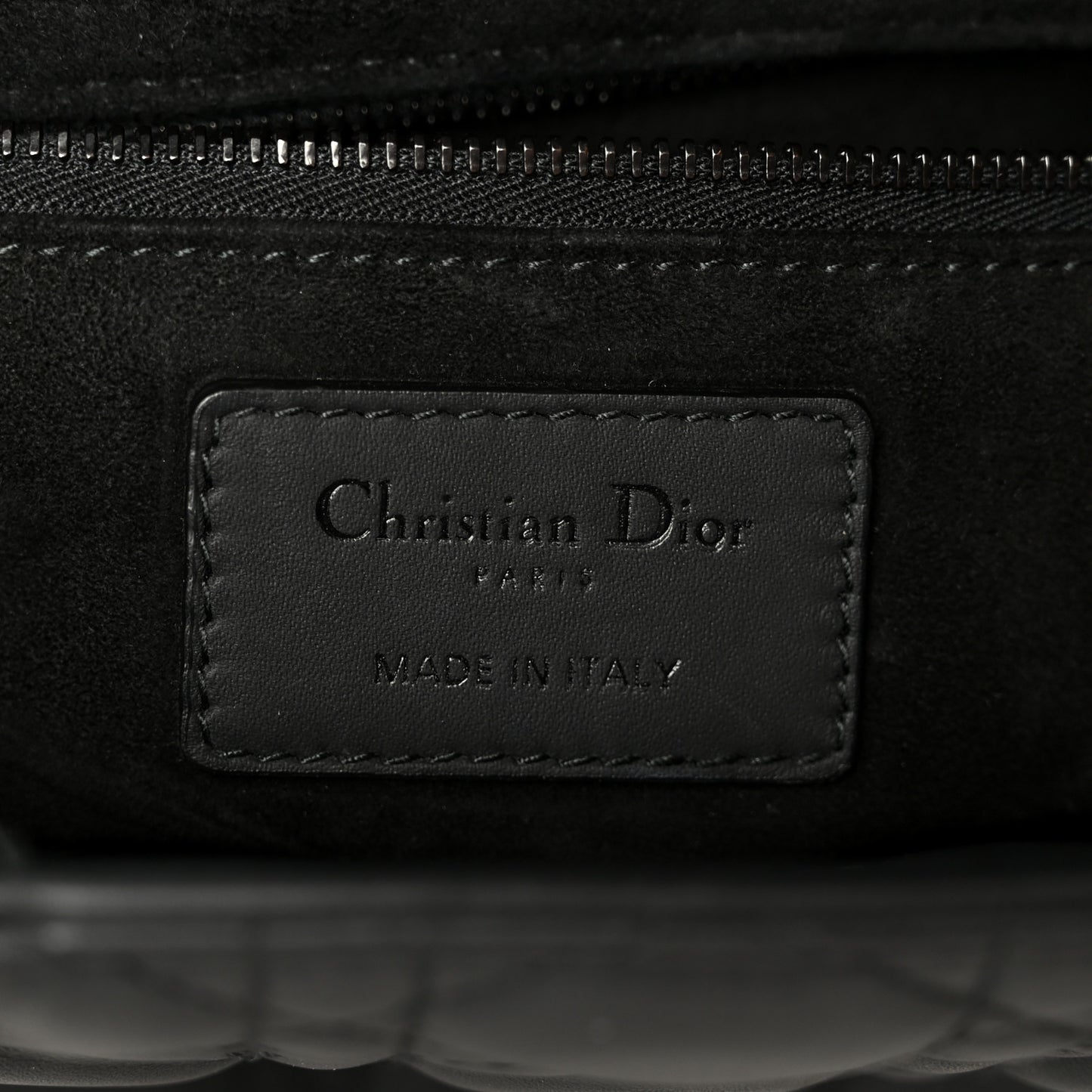 Ultra Matte Calfskin Cannage Medium Lady Dior Black