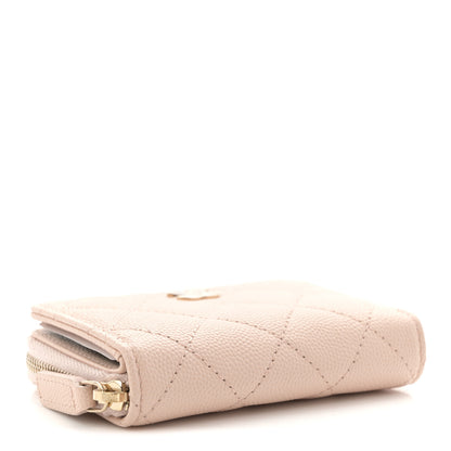 Chanel Caviar Quilted Compact Zipped Wallet Beige 4 of 9