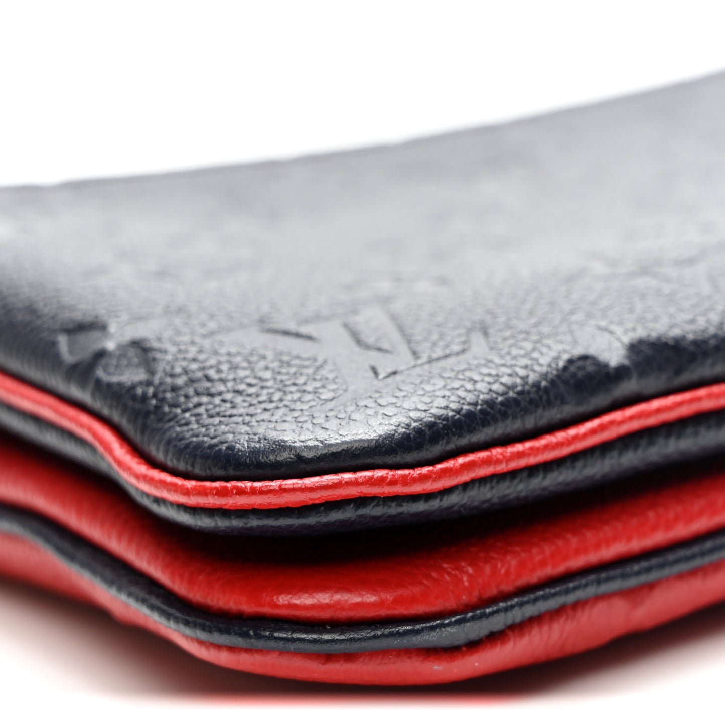 Empreinte Double Zip Pochette Marine Rouge