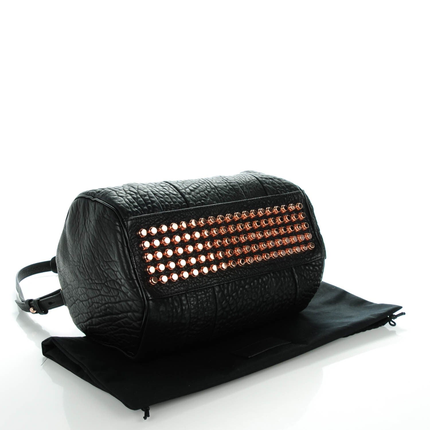 Alexander Wang Pebbled Lambskin Rocco Black Rose Gold Hardware 4 of 7