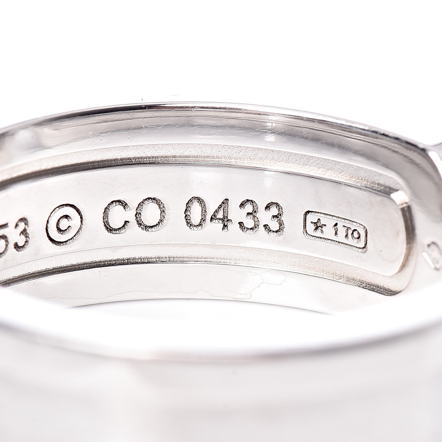 Cartier 18K White Gold 6.5mm C De Ring 53 6.5 5 of 6