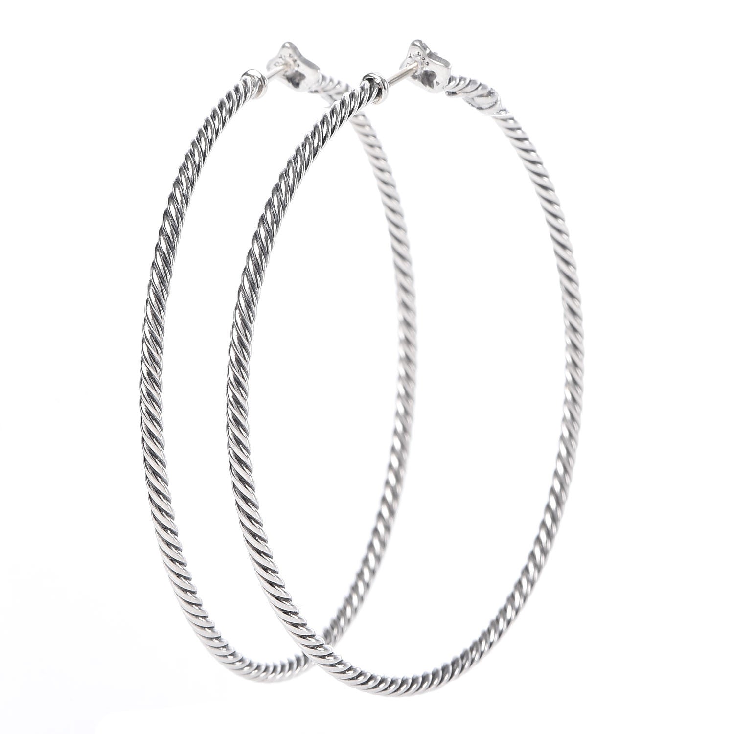 David Yurman Sterling Silver 54mm Cable Classics Hoop Earrings 5 of 5