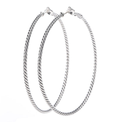 David Yurman Sterling Silver 54mm Cable Classics Hoop Earrings 5 of 5
