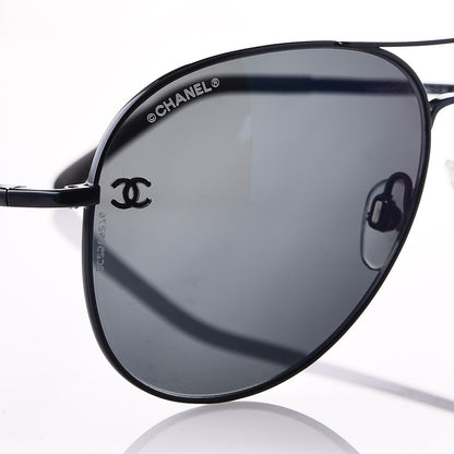 Chanel Aviator CC Sunglasses 4189-T-Q Black 7 of 8