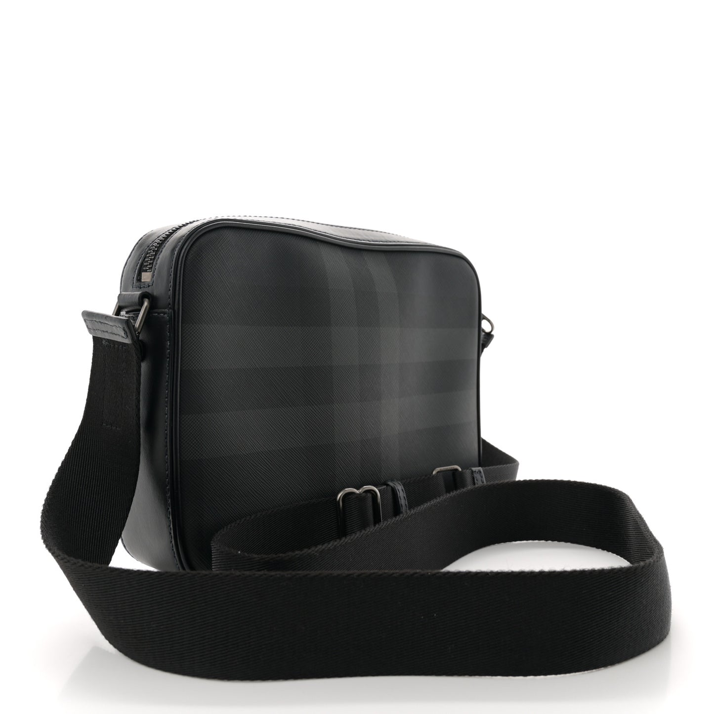 Coated Canvas Calfskin Check Muswell Bag Charcoal