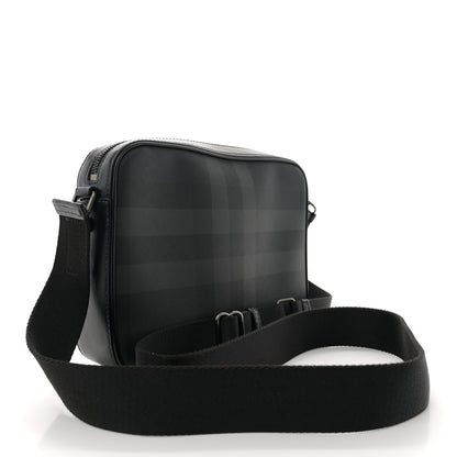 Burberry Coated Canvas Calfskin Check Muswell Bag Charcoal 3 of 11