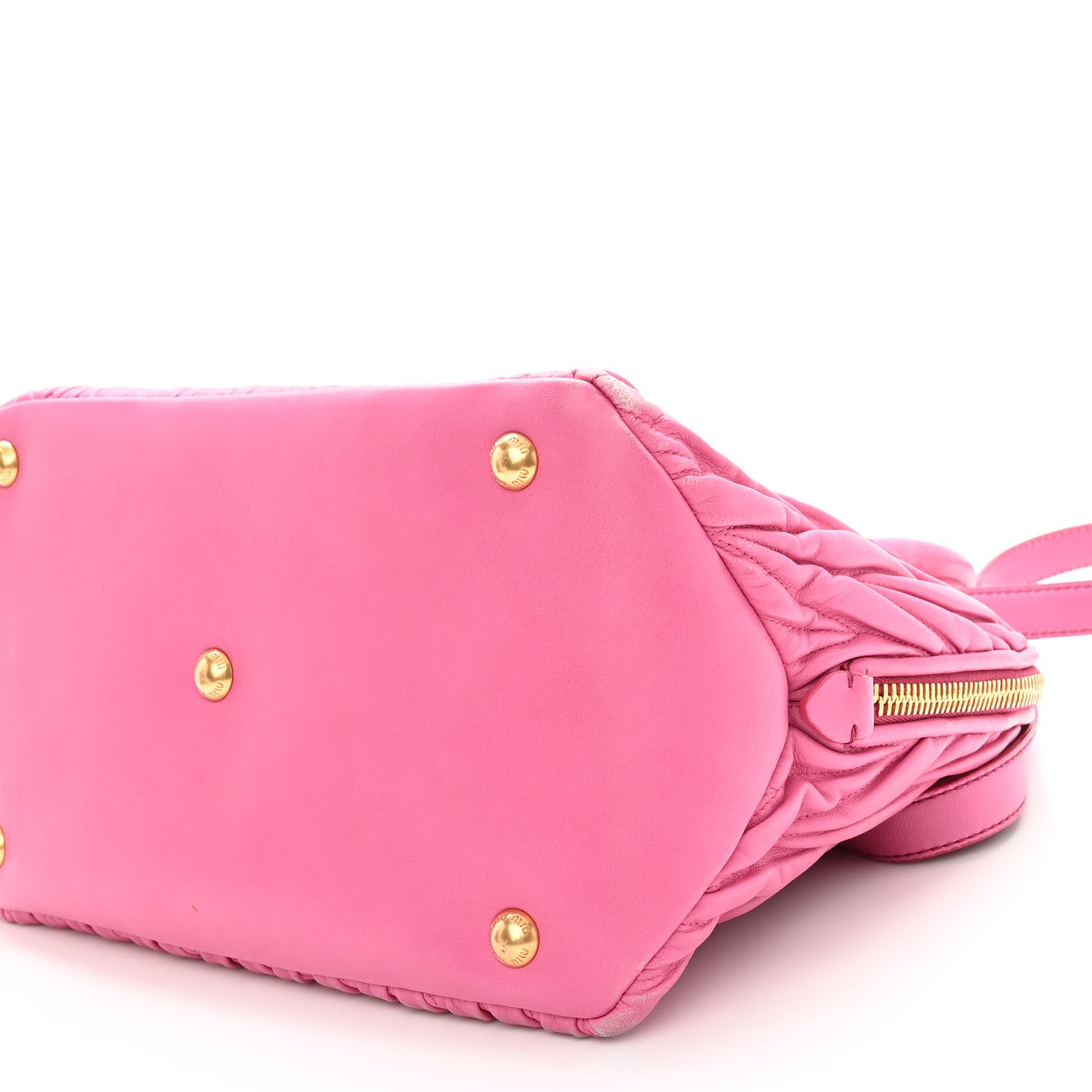 Miu Miu Nappa Matelasse Lux Mini Crossbody Tote Peonia 10 of 15