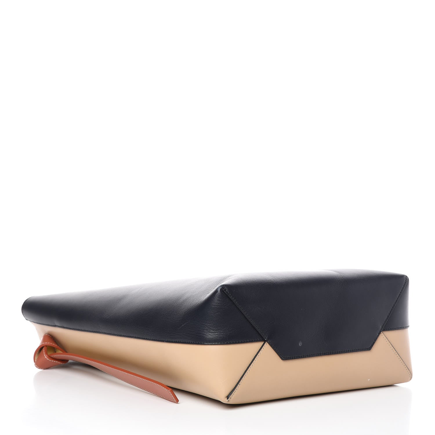 Celine Shiny Smooth Calfskin Small Twisted Cabas Navy Beige 5 of 14