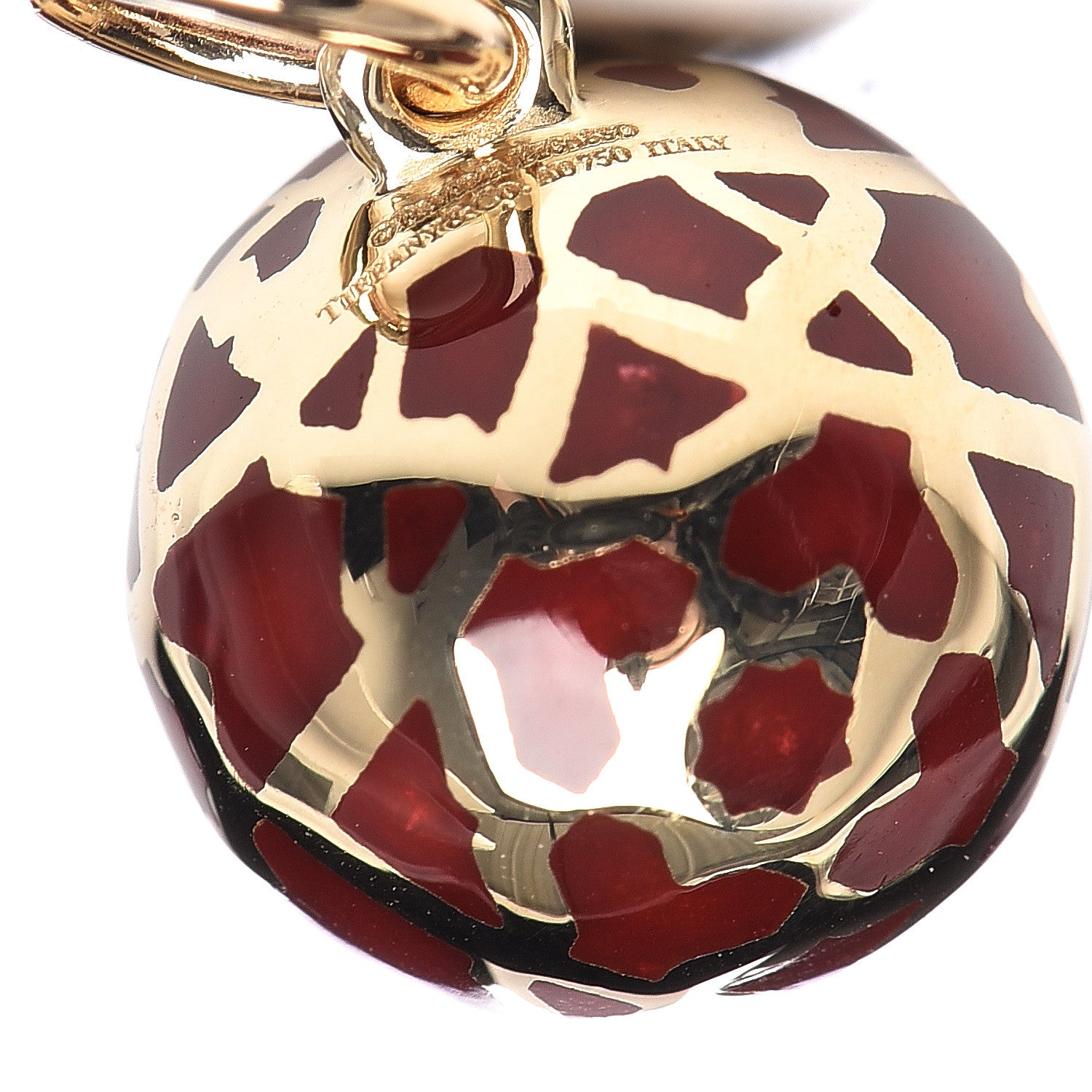 Tiffany 18K Yellow Gold Enamel Paloma Picasso Marrakesh Charm Red 3 of 3