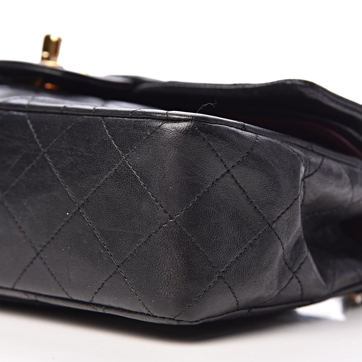 Lambskin Quilted Small Double Flap Black