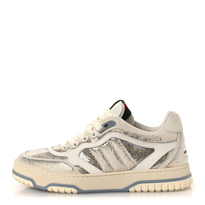 Gucci Glitter Kid Scamosciato Nappa Womens Re-Web Sneakers  37.5  White Gold Silver 1 of 11