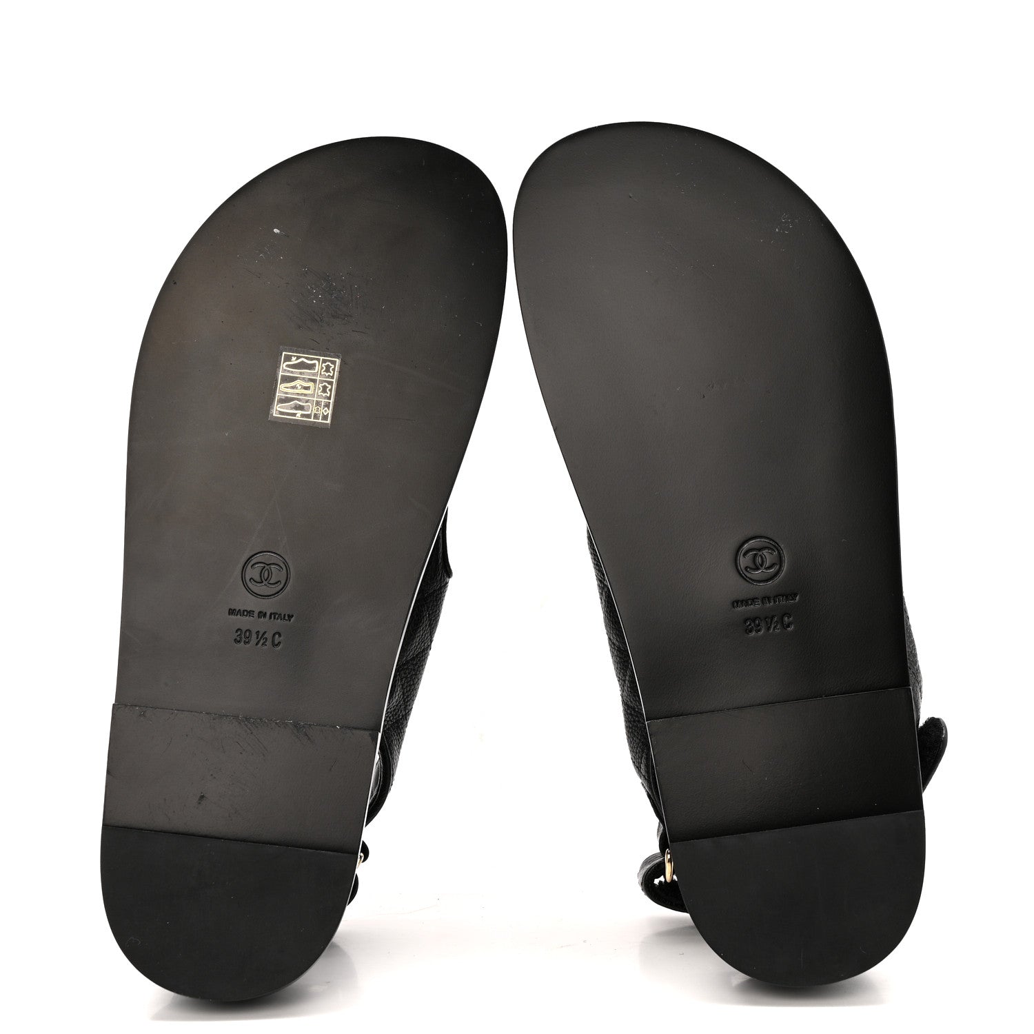 Chanel Grained Calfskin Velcro Dad Sandals 39.5 Black 6 of 10